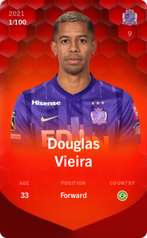 Sorare - Sorare Official - Douglas Vieira 2021-22 • Rare 1/100 - NFT # 109841922313382028225974674921036865349733663747972378644205596973775099935779