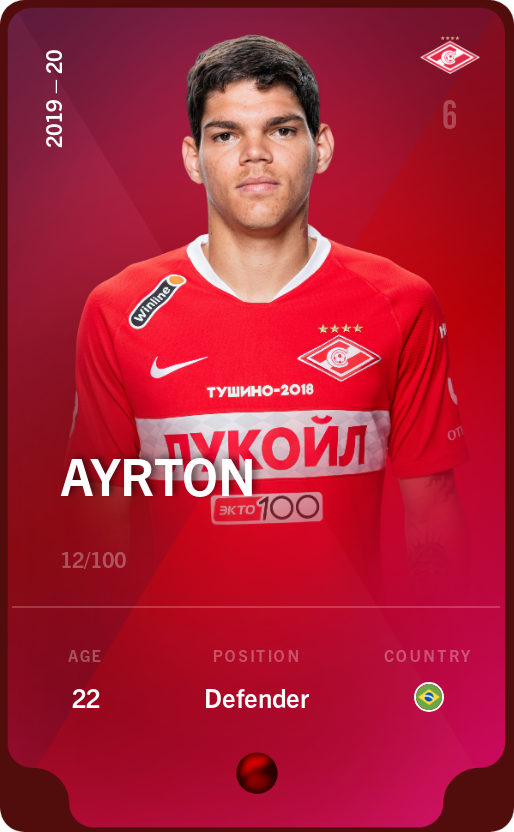 Sorare - Sorare Official - Ayrton 2019-20 • Rare 12/100 - NFT # 67022122666449820813082657128623339030974529844047086264990147805534239050516