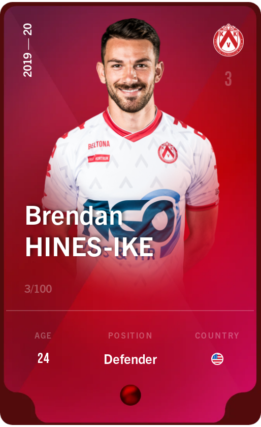 Sorare - Sorare Official - Brendan Hines-Ike 2019-20 • Rare 3/100 - NFT # 60999929252206127114339245744990847167252036228953817344581038456117325701500