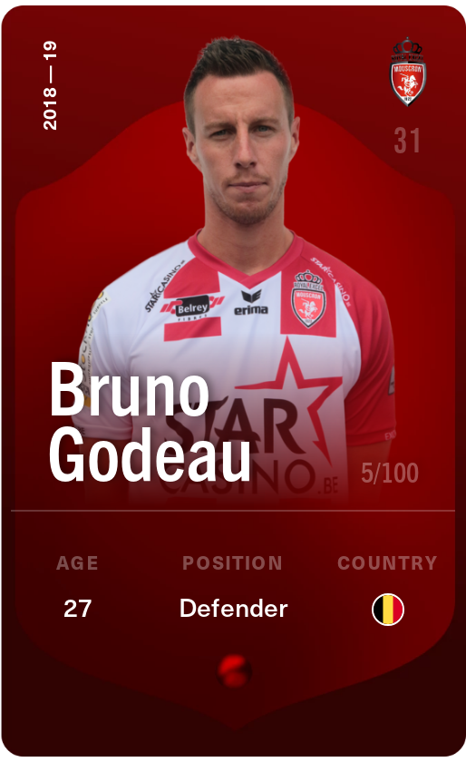 Sorare - Sorare Official - Bruno Godeau 2018-19 • Rare 5/100 - NFT # 111639960431241856511220310505302784446179451155356282131569023300258491701435