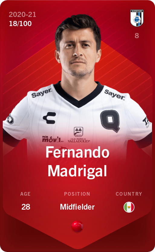 Sorare - Sorare Official - Fernando Madrigal 2020-21 • Rare 18/100 - NFT # 104610044463354975106050543008103423556130665206816248140257589125562985965334