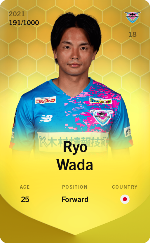 Sorare - Sorare Official - Ryo Wada 2021-22 • Limited 191/1000 - NFT # 40593357134970924653531255636474867924811690128491146732189611795391382941046
