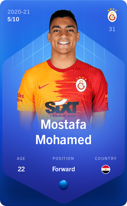 Sorare - Sorare Official - Mostafa Mohamed 2020-21 • Super Rare 5/10 - NFT # 87225718226956720276136765062426442998041661628417251257572391123582577285254