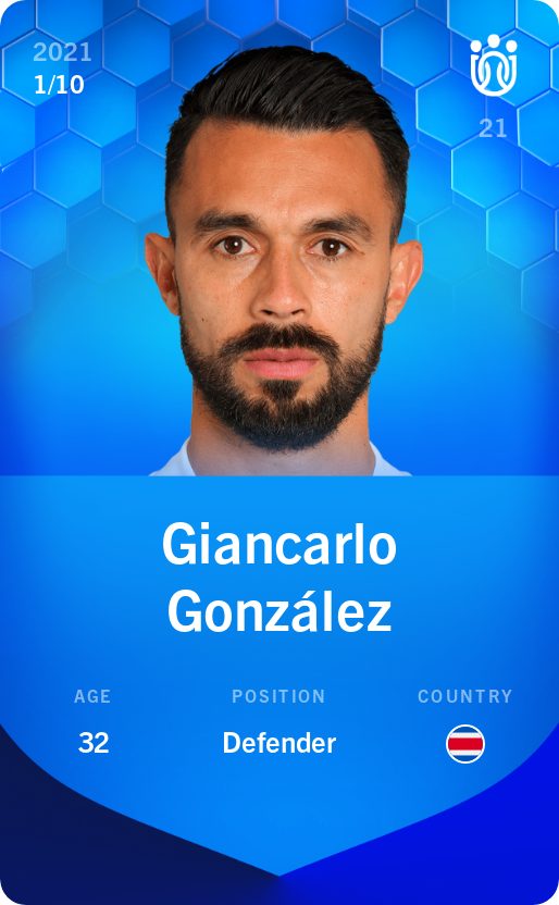 Sorare - Sorare Official - Giancarlo González 2021-22 • Super Rare 1/10 - NFT # 10657943044053396169451045218056467479296063808330065925561883295606153563551