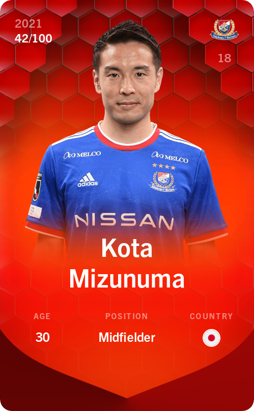 Sorare - Sorare Official - Kota Mizunuma 2021-22 • Rare 42/100 - NFT # 66798145835338636895359796361613386873777293111638815856843846555020860616298