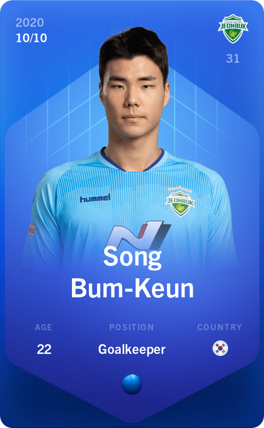 Sorare - Sorare Official - Song Bum-Keun 2020-21 • Super Rare 10/10 - NFT # 86214171031398126553895741568048037150135316289100719212861752319598990209889