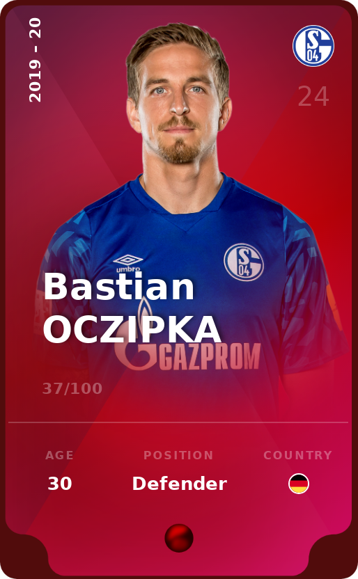 Sorare - Sorare Official - Bastian Oczipka 2019-20 • Rare 37/100 - NFT # 13687005769371365881299621041550692198534912407742321194077555027939913117417
