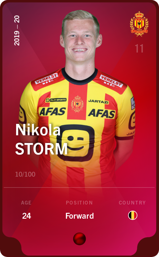 Sorare - Sorare Official - Nikola Storm 2019-20 • Rare 10/100 - NFT # 35697705860650145165092647526160404579009839436307661905546220954063288844905