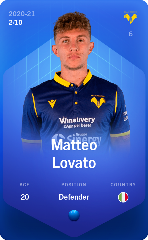 Sorare - Sorare Official - Matteo Lovato 2020-21 • Super Rare 2/10 - NFT # 29940367250007690634965868772757601862050102797283225197879535777841714442287