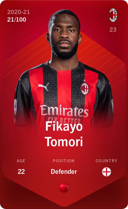 Sorare - Sorare Official - Fikayo Tomori 2020-21 • Rare 21/100 - NFT # 95570015833677078963805726652347691489522274506728117270489439169932364281202
