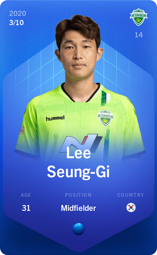 Sorare - Sorare Official - Lee Seung-Gi 2020-21 • Super Rare 3/10 - NFT # 44648986344562224142246947963319606496280170971959496907839010053322994751260