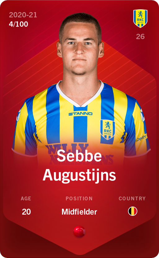 Sorare - Sorare Official - Sebbe Augustijns 2020-21 • Rare 4/100 - NFT # 98948170278825449977101770926619579516412217465016408636769940470814855101424