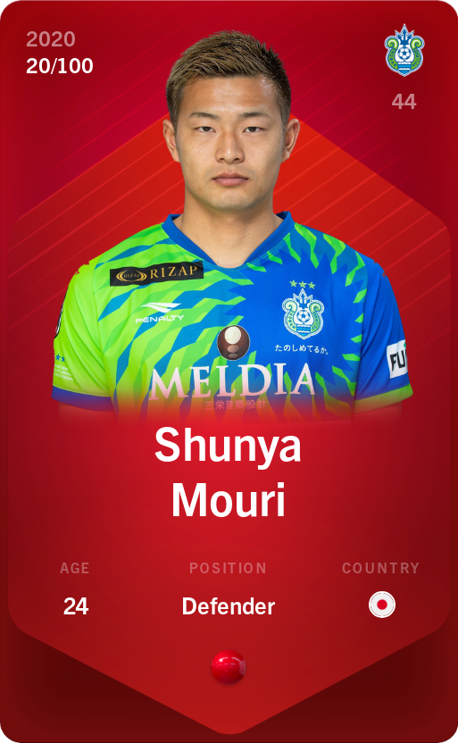 Sorare - Sorare Official - Shunya Mouri 2020-21 • Rare 20/100 - NFT # 100676227662659519957930254031061043584485625803944126681520765750645883958513