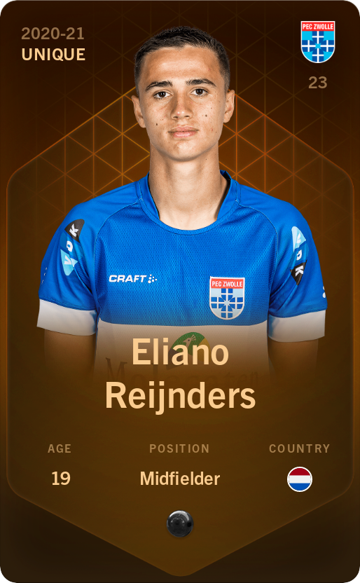 Sorare - Sorare Official - Eliano Reijnders 2020-21 • Unique - NFT # 84372019877766202013122214441157609236647221349450267148644044850805988023980