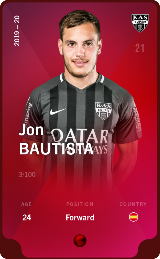 Sorare - Sorare Official - Jon Bautista 2019-20 • Rare 3/100 - NFT # 87693470414516071791694999006776016675012389064396785866872250321330394083817