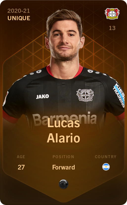 Sorare - Sorare Official - Lucas Alario 2020-21 • Unique - NFT # 38910820261125795085140828816686757496209079877191089757472269677107557463135