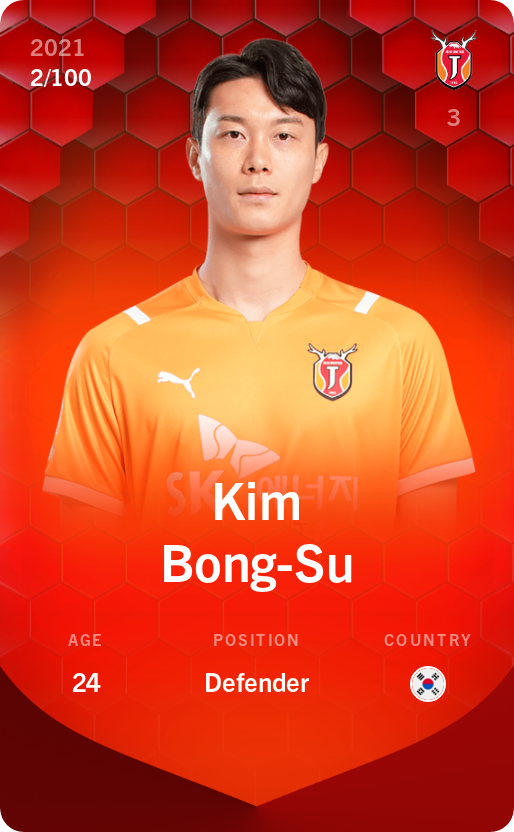 Sorare - Sorare Official - Kim Bong-Su 2021-22 • Rare 2/100 - NFT # 90038462054126457517883908417879414198709318370021388762411627144785093381203