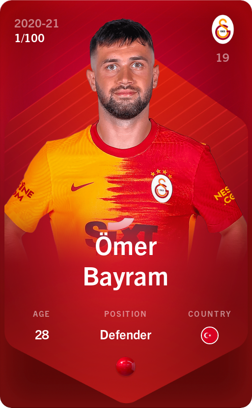 Sorare - Sorare Official - Ömer Bayram 2020-21 • Rare 1/100 - NFT # 21356245884971413903450485153365133689570241403066981442343902009272964931439
