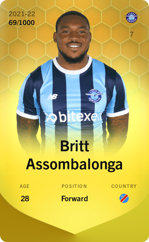 Sorare - Sorare Official - Britt Assombalonga 2021-22 • Limited 69/1000 - NFT # 33398920875342253447647928510125668735632991548920544366099804779579767465593