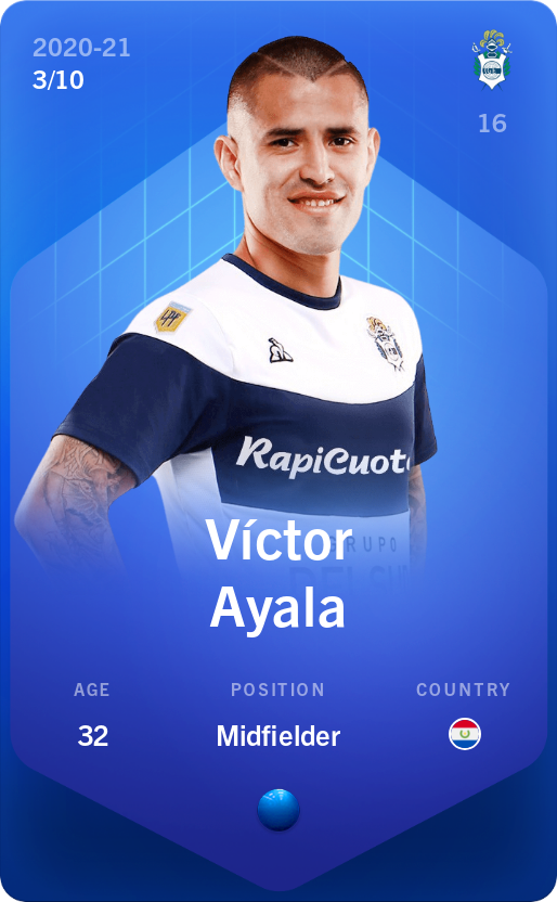 Sorare - Sorare Official - Víctor Ayala 2020-21 • Super Rare 3/10 - NFT # 41588277563409321862443105306263639877526993363413766929465638597570572266195