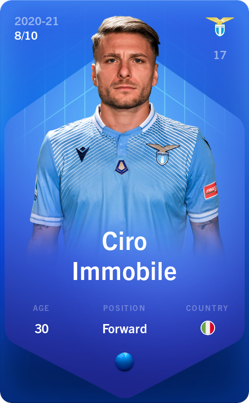 Sorare - Sorare Official - Ciro Immobile 2020-21 • Super Rare 8/10 - NFT # 65338042148879483796423095333774638997122287904578002169182548664421281139684
