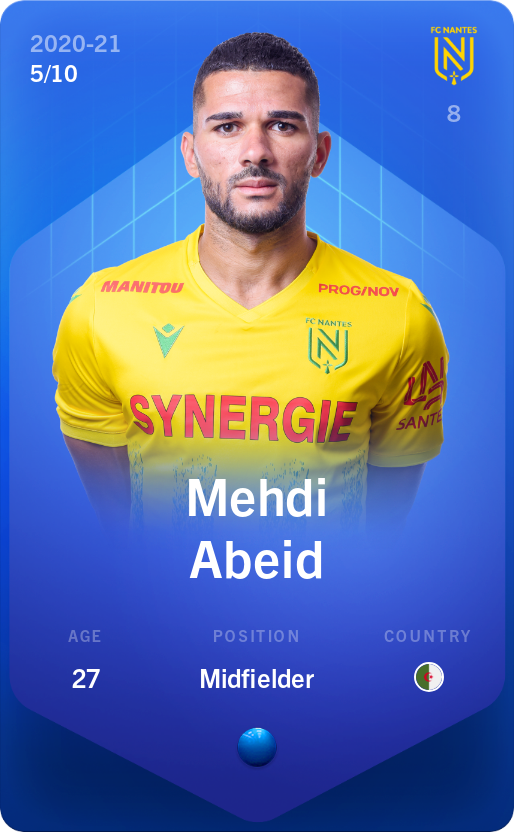 Sorare - Sorare Official - Mehdi Abeid 2020-21 • Super Rare 5/10 - NFT # 27804057585848339852882263261462256434287591711331612286251293348585667315391
