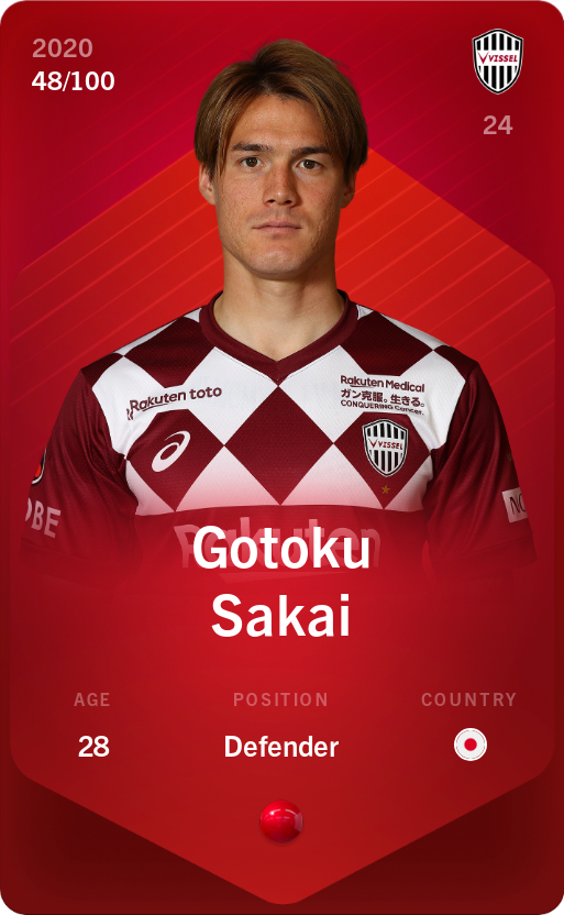 Sorare - Sorare Official - Gotoku Sakai 2020-21 • Rare 48/100 - NFT # 106479755092169850528476298627280657715840643209806590083532962671205241447951