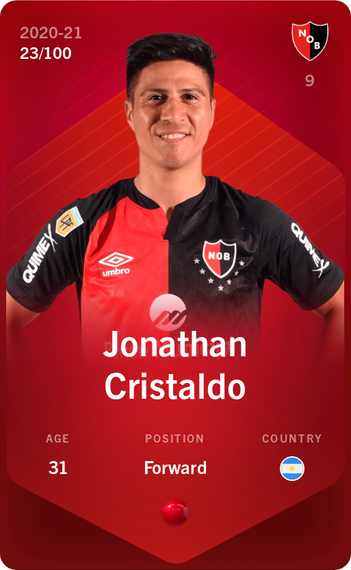 Sorare - Sorare Official - Jonathan Cristaldo 2020-21 • Rare 23/100 - NFT # 66539434921617539533792607432758797112616325843049189635311461661204067187653