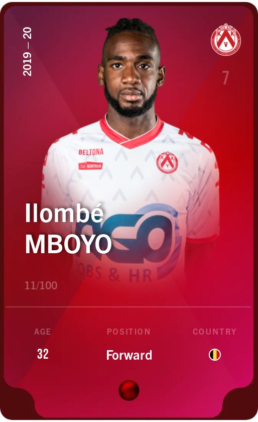 Sorare - Sorare Official - Ilombé Mboyo 2019-20 • Rare 11/100 - NFT # 72158088877783019114225767193670566932944022343206462893463341248438555298601