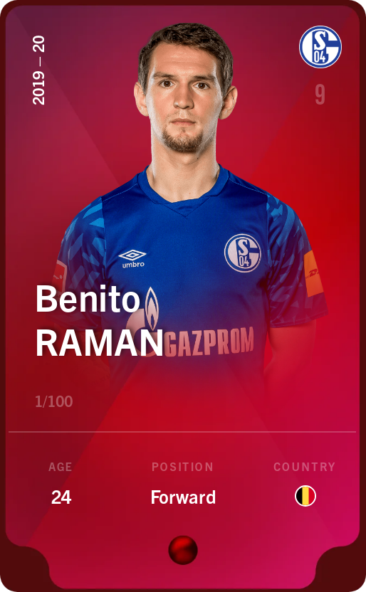 Sorare - Sorare Official - Benito Raman 2019-20 • Rare 1/100 - NFT # 104634002251247933224274194330663133823494665233846524045044060394145781378844