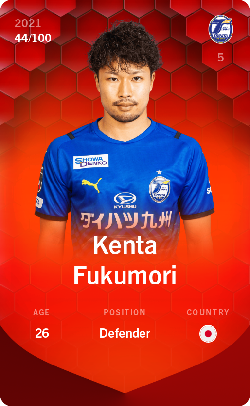 Sorare - Sorare Official - Kenta Fukumori 2021-22 • Rare 44/100 - NFT # 111599471831618055274682777866658240354500520973824537151741734665918658811644