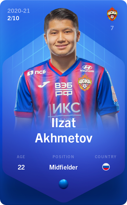 Sorare - Sorare Official - Ilzat Akhmetov 2020-21 • Super Rare 2/10 - NFT # 110127324600177740337190689848513074608440966964937099344093367310174874118557