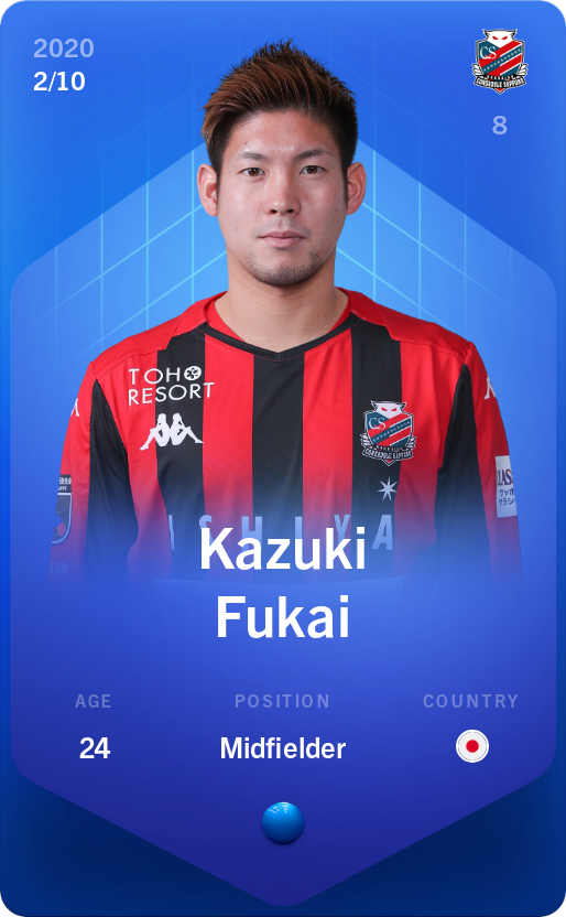 Sorare - Sorare Official - Kazuki Fukai 2020-21 • Super Rare 2/10 - NFT # 16845984329558842463241337762060727984740496832611490763499545877823997056909