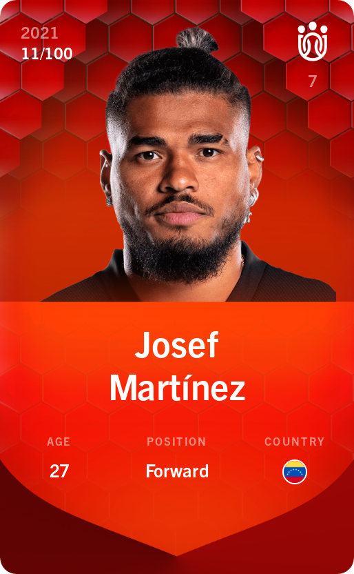 Sorare - Sorare Official - Josef Martínez 2021-22 • Rare 11/100 - NFT # 86699339979595569464614677748926558945973382502830575230111871005016358134014