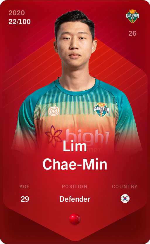 Sorare - Sorare Official - Lim Chae-Min 2020-21 • Rare 22/100 - NFT # 82380944750611075569134266193923791240292760134067556792013413347834818741995