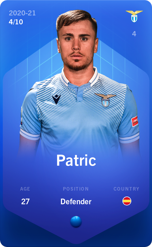 Sorare - Sorare Official - Patric 2020-21 • Super Rare 4/10 - NFT # 106083472767365596145299095820255270111849183417097578086162851662906888900436