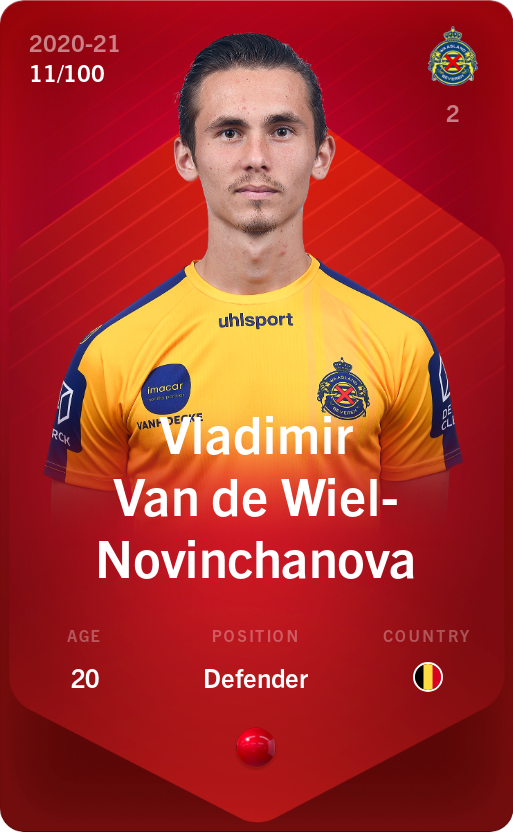 Sorare - Sorare Official - Vladimir Van de Wiel-Novinchanova 2020-21 • Rare 11/100 - NFT # 106012460397364345573644236568026697228555633655125386675182736912309076389947