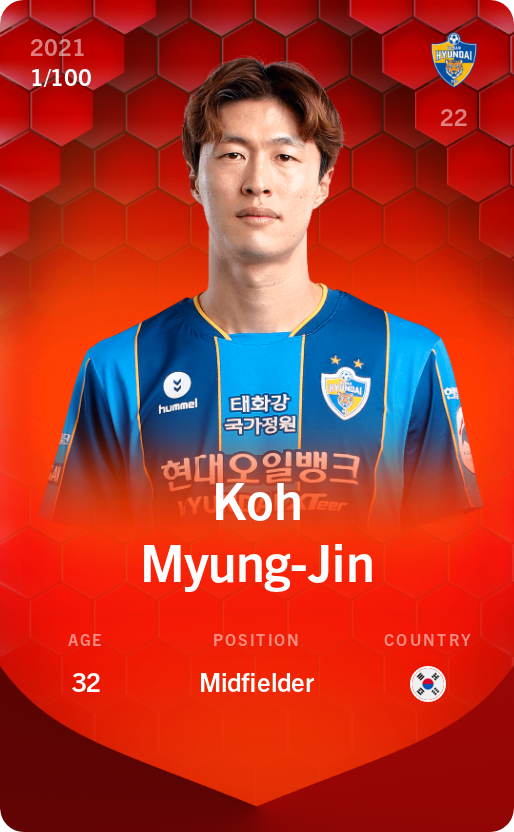 Sorare - Sorare Official - Koh Myung-Jin 2021-22 • Rare 1/100 - NFT # 115344964963901841906615673719730239513359902843131750915957373140640304667920