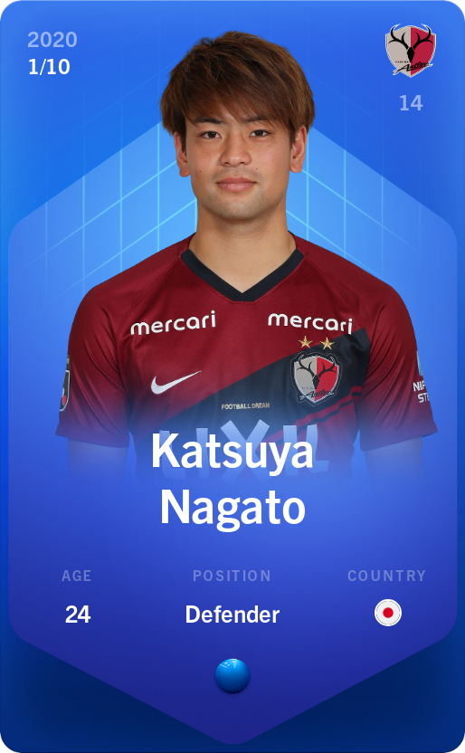 Sorare - Sorare Official - Katsuya Nagato 2020-21 • Super Rare 1/10 - NFT # 51943558256181644132037163465250531225976921704039334800931047926383681169863