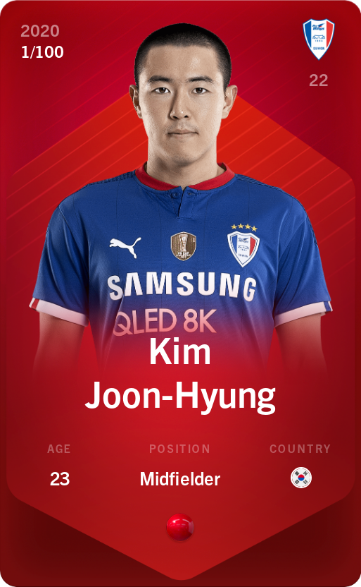 Sorare - Sorare Official - Kim Joon-Hyung 2020-21 • Rare 1/100 - NFT # 24010256520740147763394858856229827896221250648445783218155947069731191081088