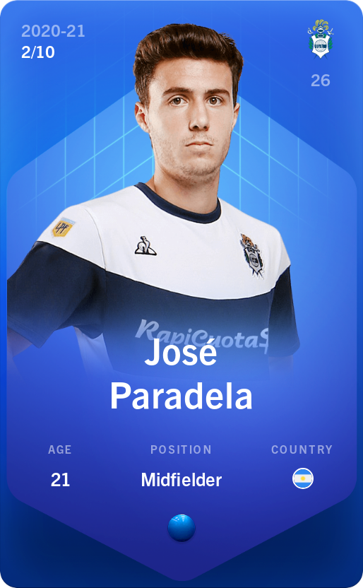 Sorare - Sorare Official - José Paradela 2020-21 • Super Rare 2/10 - NFT # 885011791180717543217755923506216091767492457765370757328743558041179177297