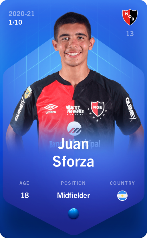 Sorare - Sorare Official - Juan Sforza 2020-21 • Super Rare 1/10 - NFT # 79484214183636234512007616336736201110867328809751767831870071426709099462163