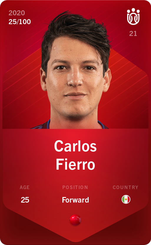 Sorare - Sorare Official - Carlos Fierro 2020-21 • Rare 25/100 - NFT # 31408097627792294547427957581251434125506621467454373936660856953956386619029