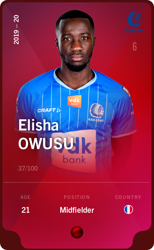 Sorare - Sorare Official - Elisha Owusu 2019-20 • Rare 37/100 - NFT # 88041517558556880618012899231364785565083855827643833866383676237984535970129