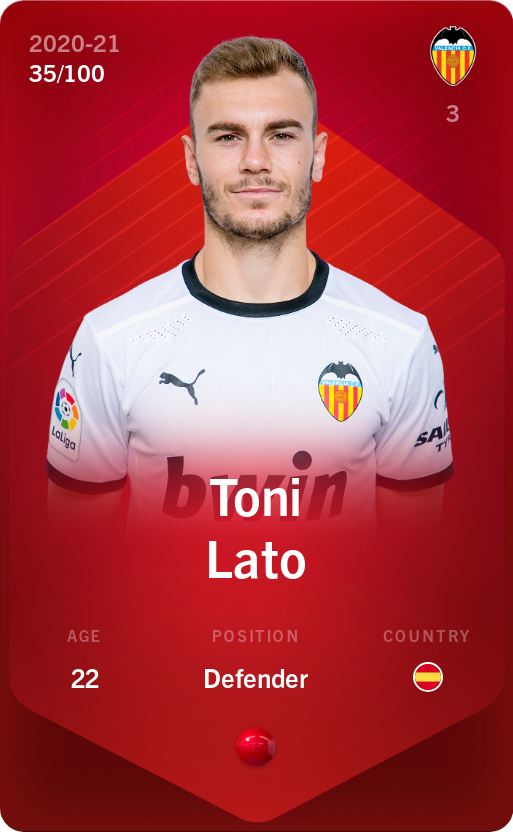 Sorare - Sorare Official - Toni Lato 2020-21 • Rare 35/100 - NFT # 17101868697335682043421736034178807863692979890606789082221805906163367328550
