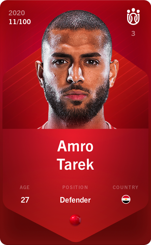 Sorare - Sorare Official - Amro Tarek 2020-21 • Rare 11/100 - NFT # 25629733827188520685531022892354359717075315450854924370599613484641750048541