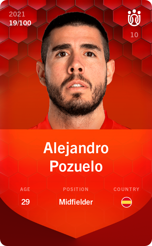 Sorare - Sorare Official - Alejandro Pozuelo 2021-22 • Rare 19/100 - NFT # 62242643779128650389121429787910187254270041921293138438115998289354350387588