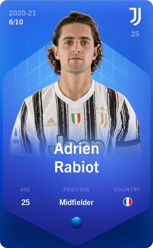 Sorare - Sorare Official - Adrien Rabiot 2020-21 • Super Rare 6/10 - NFT # 47600847550801595853384869401884407818873702346308314849413312123965673017649