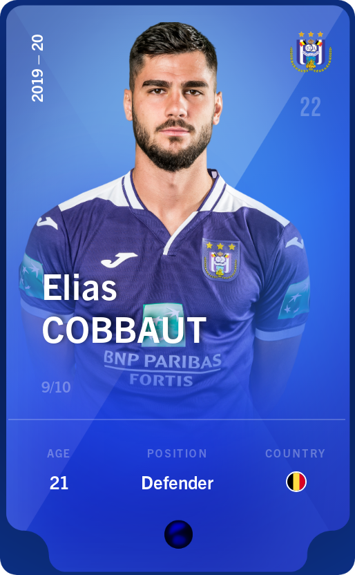 Sorare - Sorare Official - Elias Cobbaut 2019-20 • Super Rare 9/10 - NFT # 80019512287078543892232118610122826722372693220762159478734110852876951096625