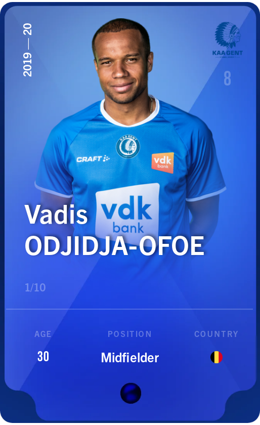 Sorare - Sorare Official - Vadis Odjidja-Ofoe 2019-20 • Super Rare 1/10 - NFT # 73623040679383223513456213689962211848601025118673596047868156405565972835972